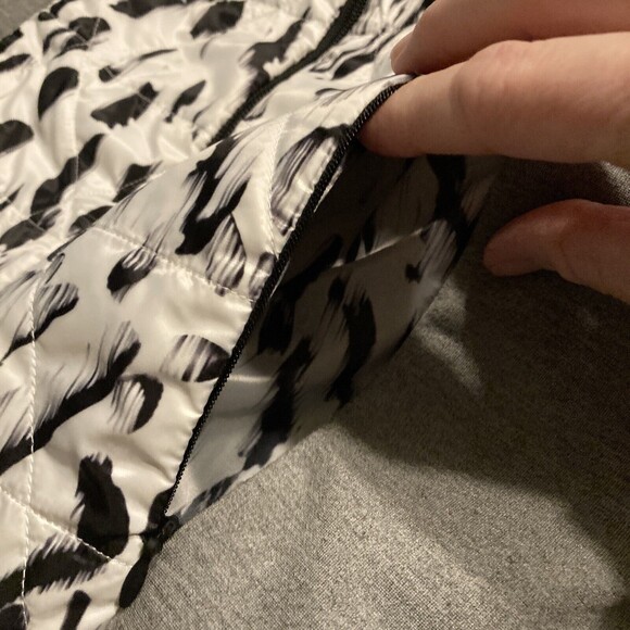 Blanc Noir Jacket Womens Medium Vector Thindown White Black Gray Heather Zip Up - Picture 7 of 13